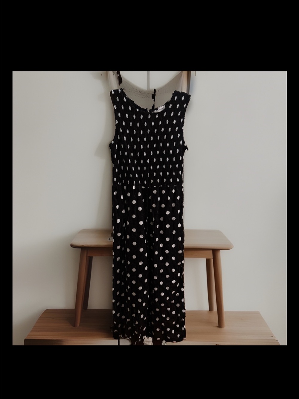 Calvin Klein Black Jumpsuit with White Polka Dots Mspr 129$